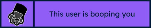 A userbox with an image of an black paw. The box reads "This user is booping you"
