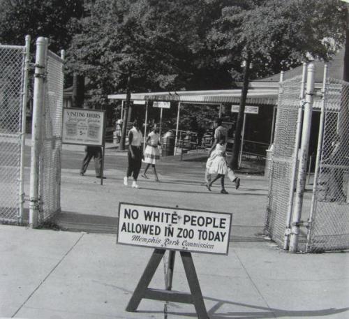 Sign placed in front of the Memphis Zoo on &lsquo;Negro day&rsquo;, only day of the week tha