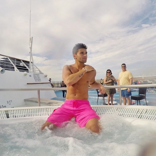 debriefed:  Candid: shirtless Jake Miller 