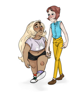 drisnow:  Haven’t drawn the human babes in awhile. And I’m getting better at drawing Amethyst but not Pearl 