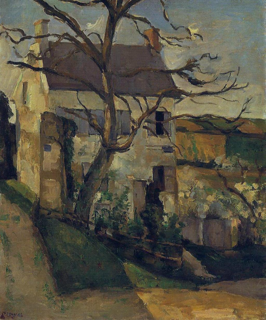 im-so-lonely-but-thats-ok:Paul Cezanne, House and Tree, the Hermitage, Pontoise,