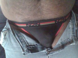cosmicbrownbear:  imhereforthemen:  Couldn’t let you go without showing off my very first jockstrap :) Aren’t they just the best?  (cosmicbrownbear)  Made another photoset with better lighting/angles