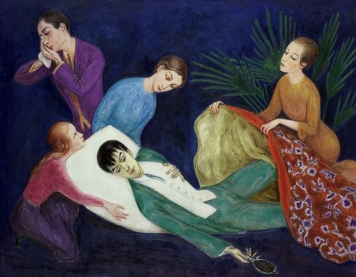 terminusantequem:Nils Dardel (Swedish, 1888-1943), The Dying Dandy, 1918. Oil on canvas