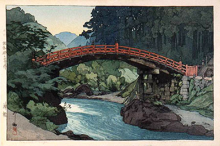 elvispandemonium:Hiroshi Yoshida 吉田 博 (1876 - 1950) - Sacred Bridge 1937