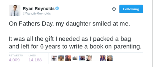 littleredrydenhood: ryan reynolds on his daughter 