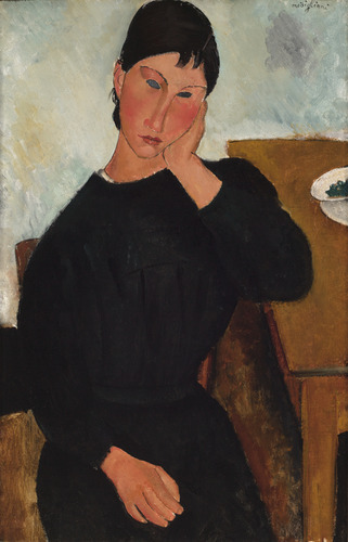 slam-modern: Elvira Resting at a Table, Amedeo Modigliani, 1919, Saint Louis Art Museum: Modern and 