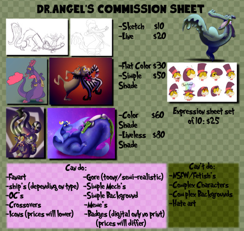 dr-angel23: finally have my updated Commission Sheet 2021 ready! I also have trello with this update