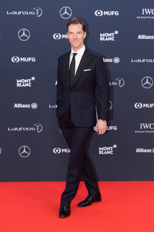 shigurerei: Host Benedict Cumberbatch attends the 2018 Laureus World Sports Awards at Salle des Eto
