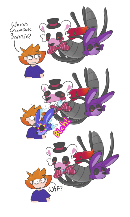 FNAF art dump round 2!1 - Vanny and Glitchtrap with EMH quotesGlitchtrap and Habit are both purple m