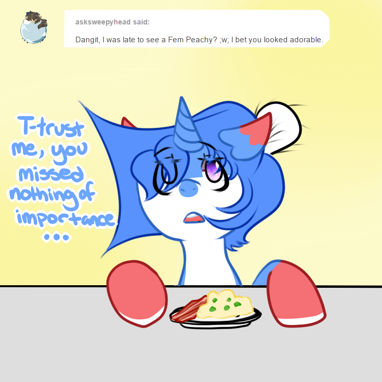 questions-for-peachy:  Peachy: …Shenanigans ensued. A-as I said, you didn’t miss