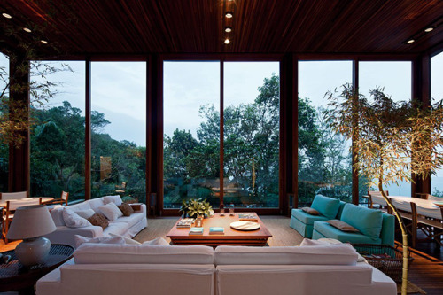 cjwho:  AMA House in Brazil Designed by Brazilian architects Bernardes + Jacobsen, the impressive and luxurious AMA house is nestled amongst the tropical coastal hills near the city of Guarujá in São Paulo. Spread over three floors, the house touches