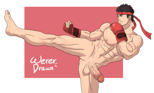 Porn Pics wererdraws:  Ryu kicking his way in your