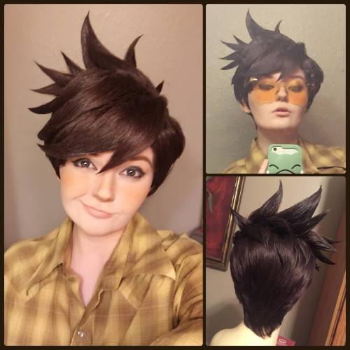 THE WIG CALVALRY&rsquo;S &lsquo;ERE~! #swankwigs - I finished @cosplaykikala&rsquo;s #Tracer wig YAY