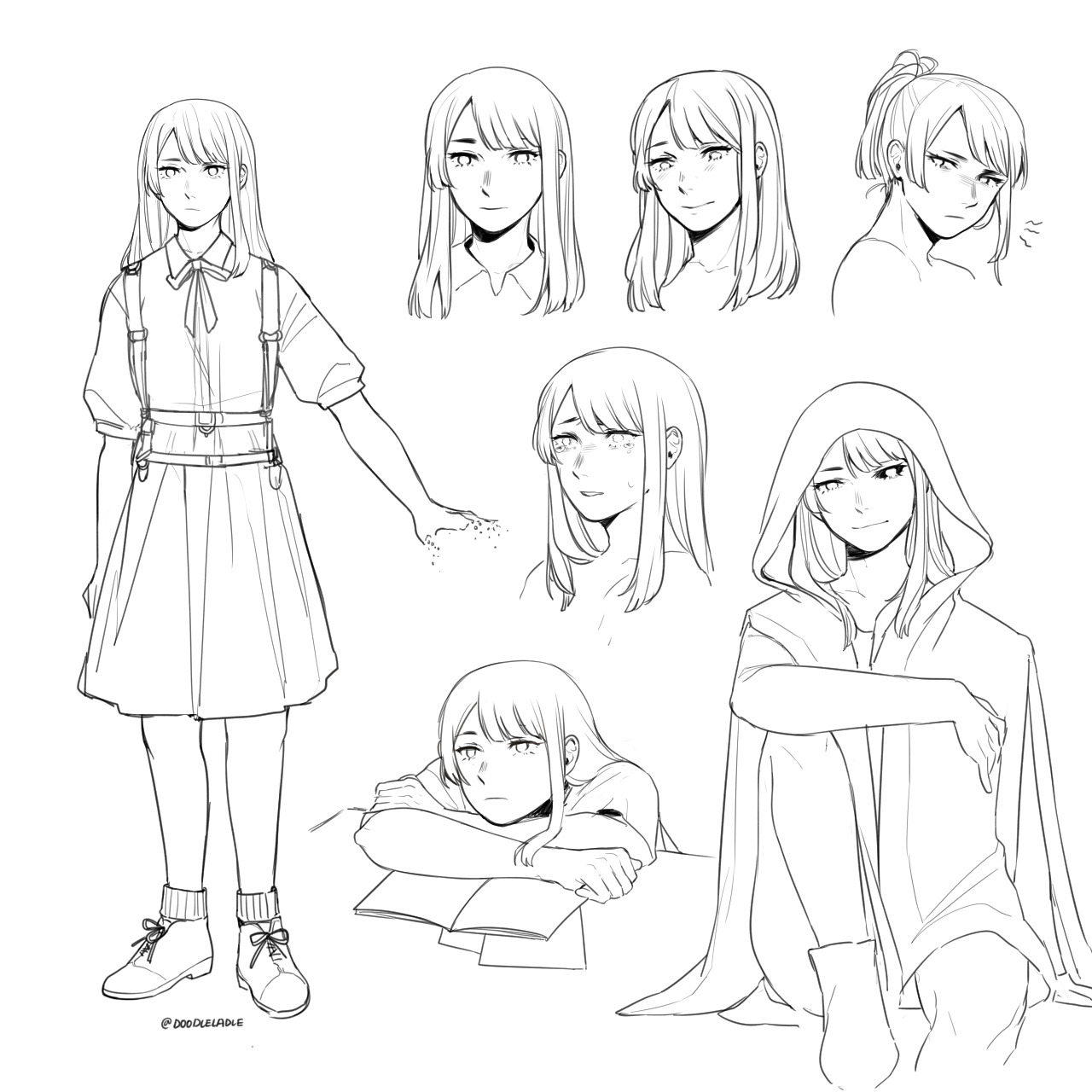 Doodles Stressfully Sketch Character Sheet Commission For Touyanii