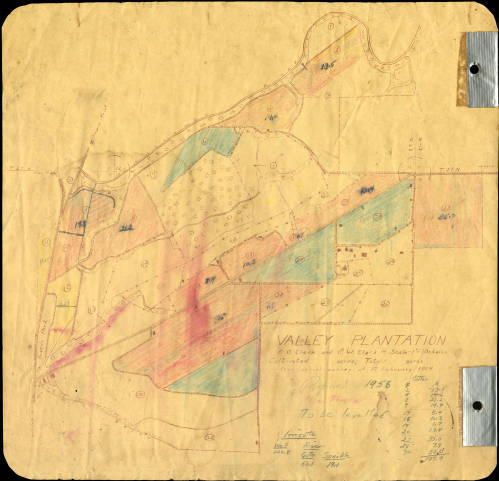 Carnegie Public Library of Clarksdale & Coahoma County: Map of Valley Plantation north of Floren