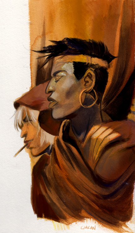 saint-vagrant:I met a traveller from an antique land…(gouache paintings of n’doul // jjba, after ozy