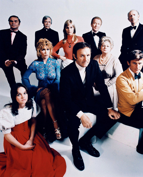 The cast of Ronald Neame’s The Poseidon Adventure (1972)(front, sitting) Pamela Sue Martin, Stella S