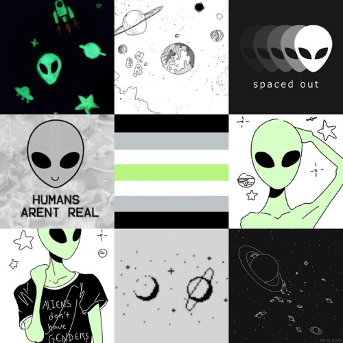 Lgbtqia Moodboards And Advice Agender Space Alien Moodboard For