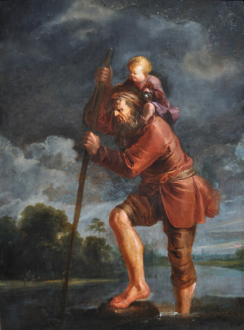 St. Christopher Carrying the Christ Child, Jan van de Venne (fl. ca. 1616-1651)