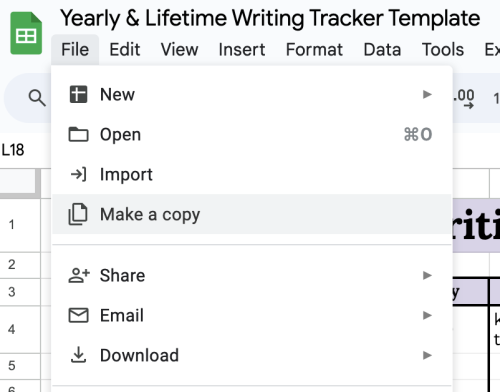 Yearly & Lifetime Writing Tracker Templates