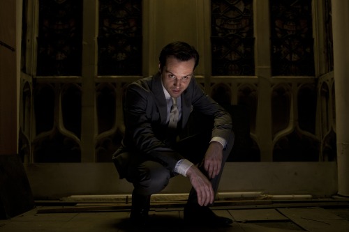 nixxie-fic:Season 2 Promo Pictures - Andrew Scott as Jim Moriarty from BBC Sherlock -  SHQ Click her