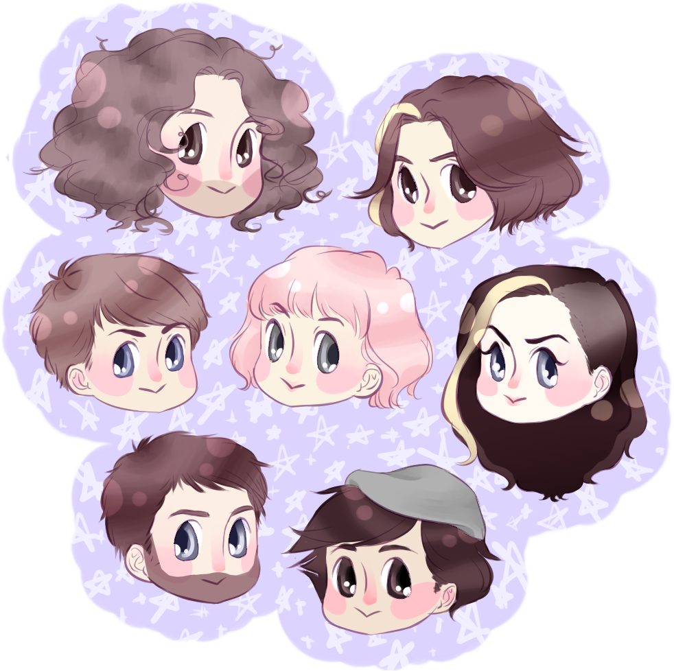 tralalayahoho:  (transparent!) grump heads i did this afternoon bc who needs to study