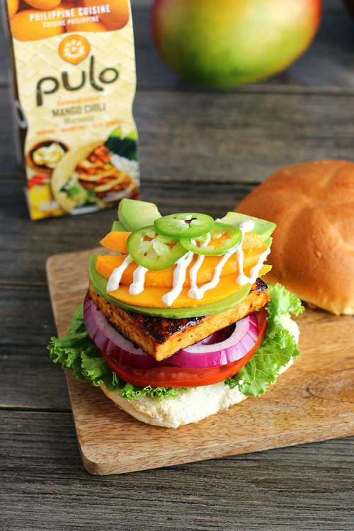 Mango Chili Tofu Burgers with Cashew Crema - ilovevegan.comA super easy grill-friendly recipe that&r