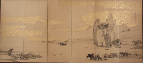 Soga Shōhaku (Japanese; 1730–1781)Eight Views of the Xiao and Xiang Rivers ca. 1770 Ink and gold on 