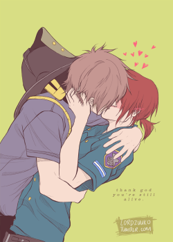 lordzuuko:  I cannot believe the day finally arrived that I draw two guys kissing /sweats nervously/ Good Lord, I say my humblest apologies but I had to do it for self satisfaction. My first MakoRin art and it had to be this? HAHA HA OTL They’re both