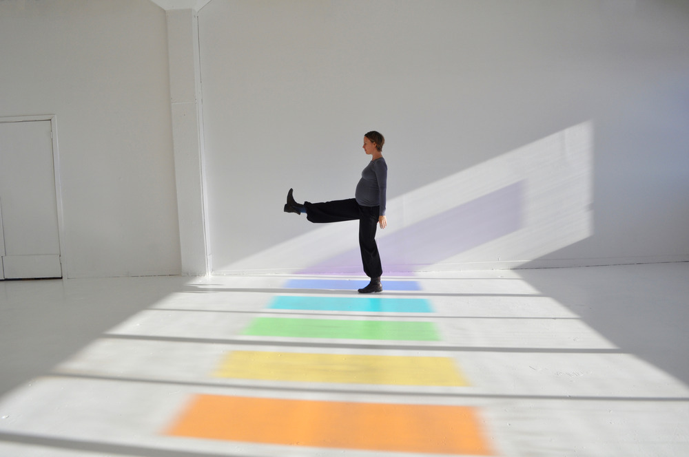 discuses:  Jessica Houston: Full Spectrum (2011), natural light, color gels