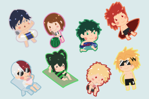 BNHA beach stickers. Because they haven’t given us a damn beach episode yet.