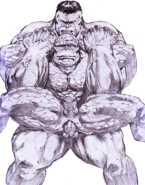 zollith:  Warwik - Ben and Bruce & The Thing with The Hulk 2   Hulk smash!