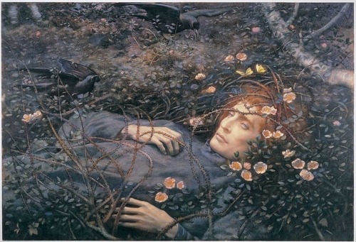 “Oh, What’s that in the Hollow?” by Edward Robert Hughes, 1893