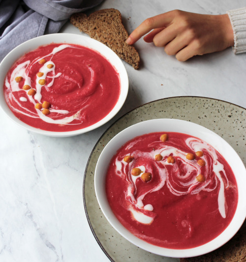 Beetroot and carrot soup Just cook 1 onion, 2 carrots and 3 celery stalks (all chopped) in some oliv