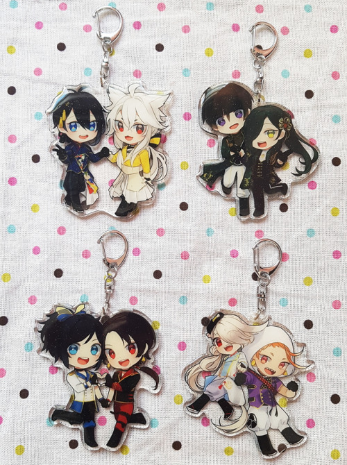 masasei:  opening a 2nd round of preorders for my touken ranbu idol charms!!preorder bonus: sticker of the charm(s) purchased End date: Oct 1st !! preorder @ tictail !! 