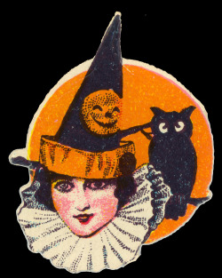 gravesandghouls:  Dennison Diecut Witch,