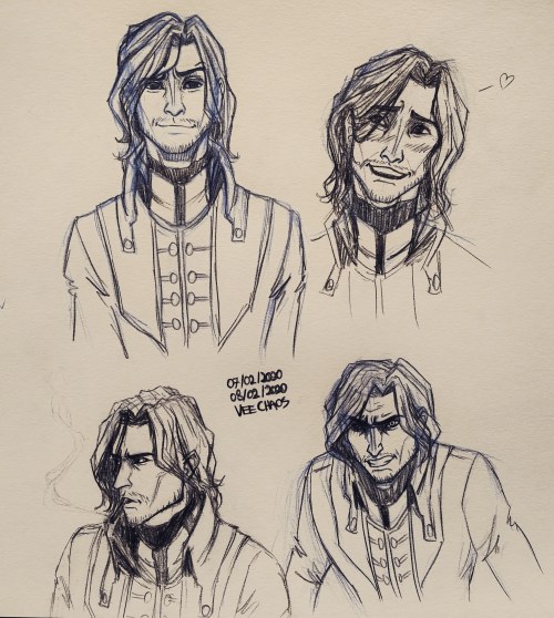 [38-39/366] Corvo sketch practice. Significantly harder than Daud for some reason. Might be the lack