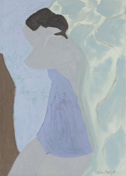 thunderstruck9:  Milton Avery (American, 1885-1965), Bather, 1952. Gouache and watercolor on paper, 30½ x 22¼ in.