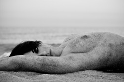 silviofabbri:  Chiara, mare.#sea #nude #nudeart #black&amp;white #sand #portrait@orlandotrefusis