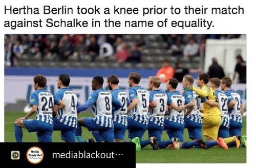 The “take the knee” movement has moved across the Atlantic after a professional German s