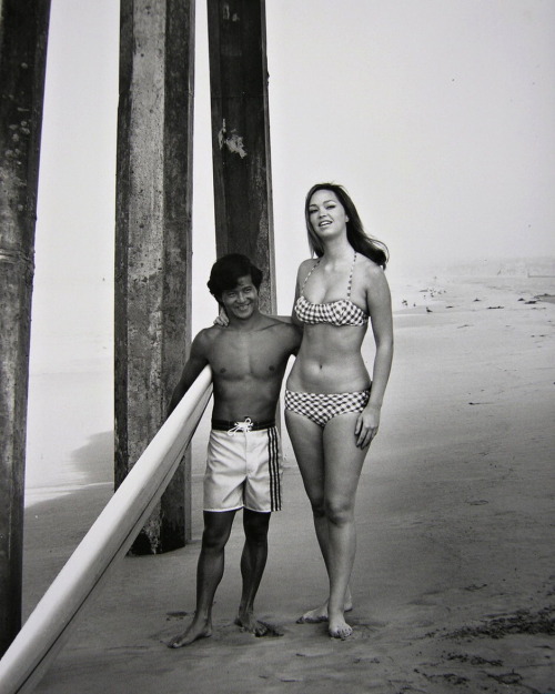 LeRoy Grannis - Donald Takayama & Bettina Brenna, Hermosa Beach, CA, 1965.