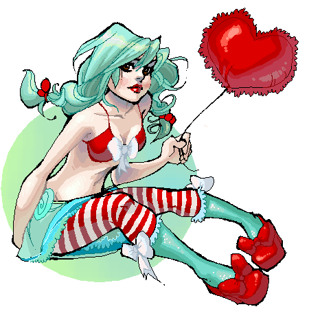 Here’s a little remake of an older drawing of mine. Her name is Candy Cane Laine! I revisit this cha