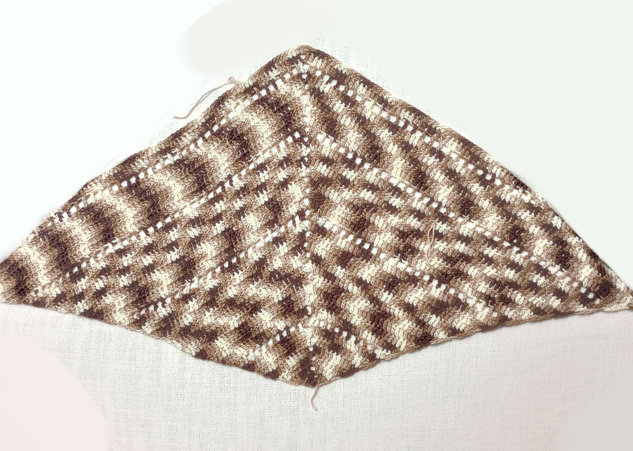 brown shawl WIP shot