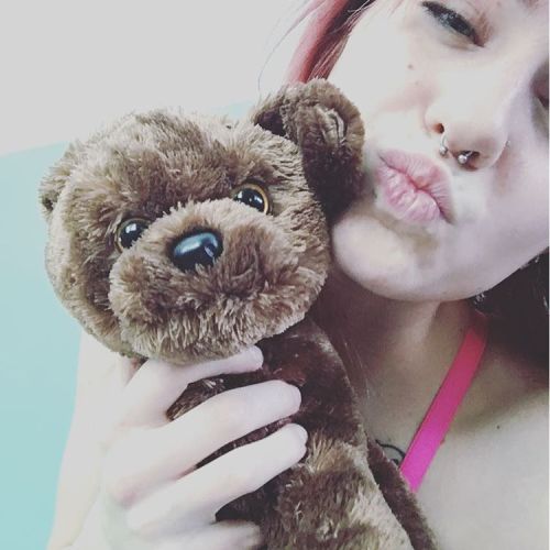 I miss you, lover #girl #selfie #stuffedanimal #missbae