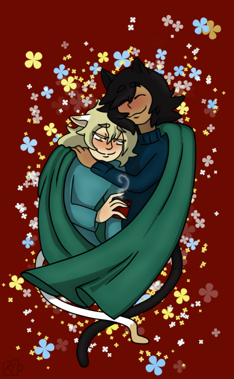 roseltheteacup: Here’s your gift @konoe-cat! I hope you like this Asakono fluff! They’re all cuddled