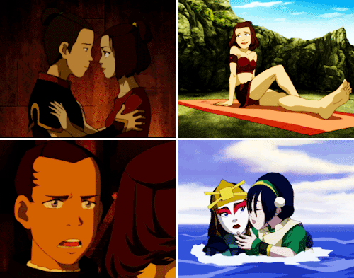 leiko-tomago:  every kiss in Avatar: The Last Airbender (in no particular order)