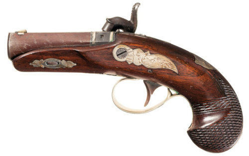 peashooter85:Engraved derringer pistol crafted by Henry Deringer of Philadelphia, mid 19th century.f