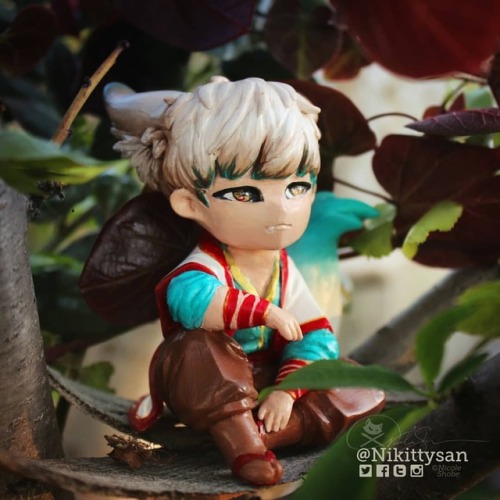 Finally finished #Gyumiho!! He’s made of #sculpey and then painted/sealed, and he’s abou