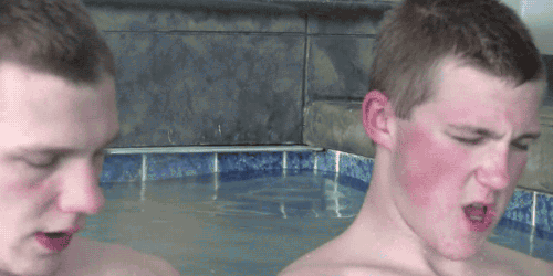 the-ejaculatorium:  As part of their summer jobs as lifeguards at the swim club,
