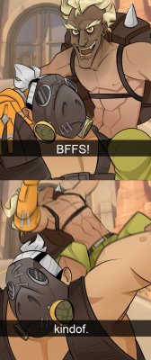 overwatch-fan-art:  roadhog and junkrat-BFFS